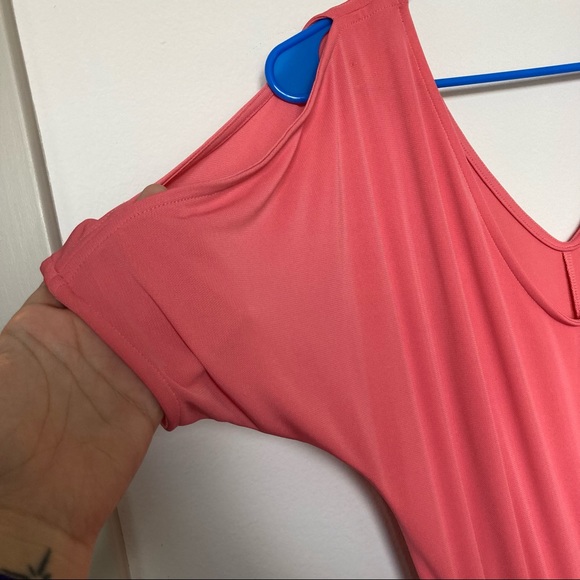 Zara Peach Cold-Shoulder Dress - Picture 2 of 4